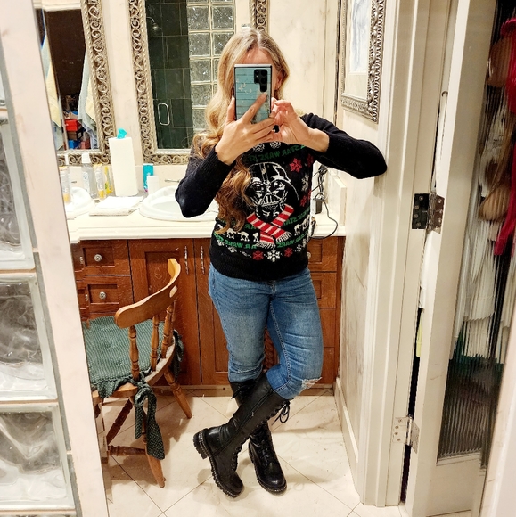 Edgy Cool Steve Madden Black Leather Lace-up Boots - Picture 8 of 9